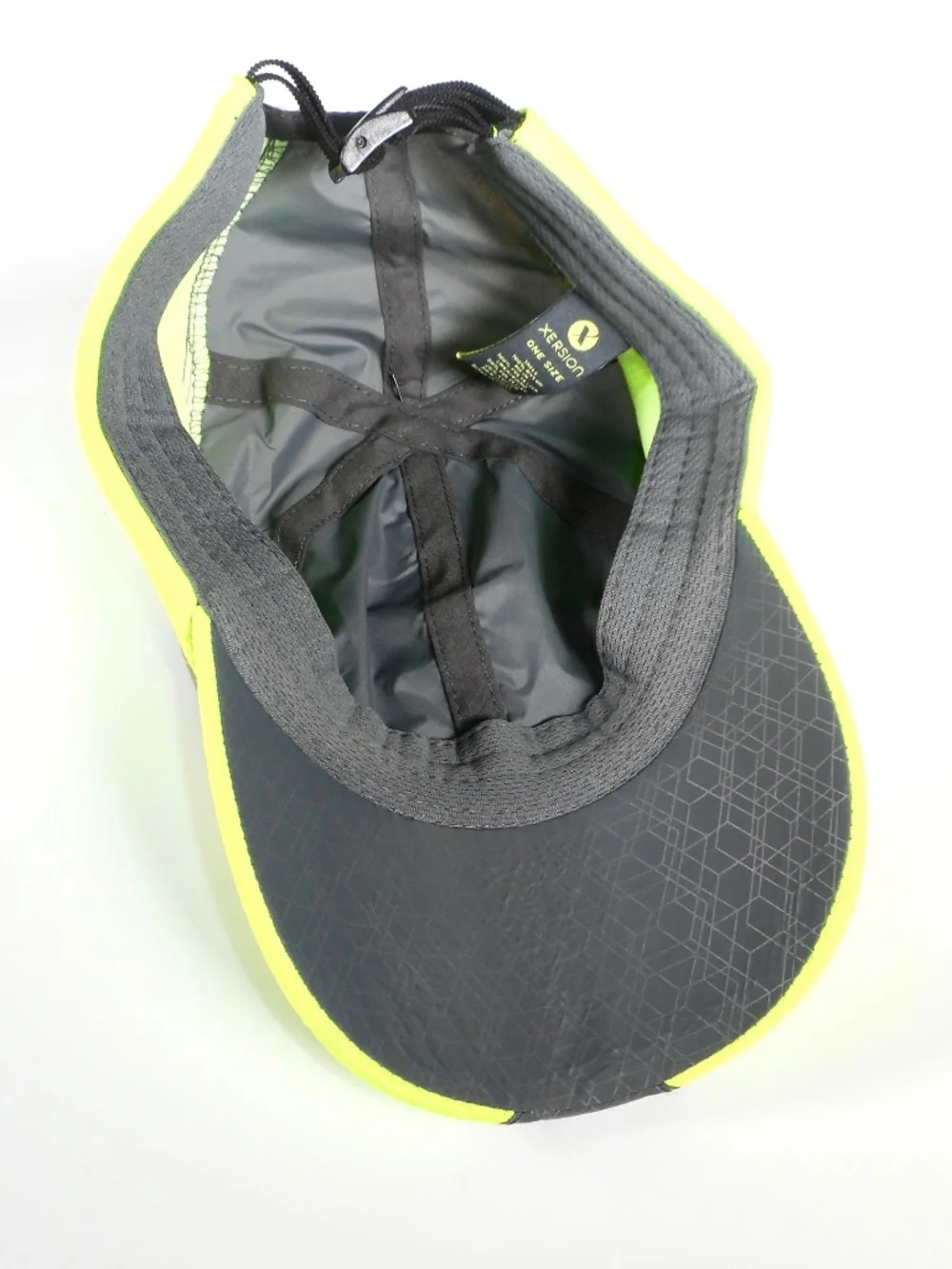 NWT Xersion Grey Neon Lime Running Cap Hat Wicking UV Protection Lightweight